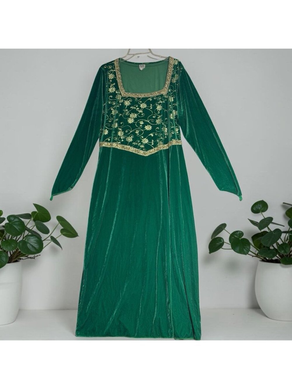 Princess Fiona Costume Adult Women Green Velvet Fiona Cosplay Dress Halloween 1X